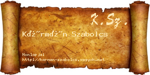 Kármán Szabolcs névjegykártya