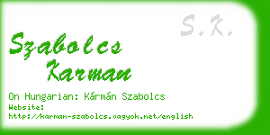 szabolcs karman business card