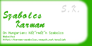 szabolcs karman business card